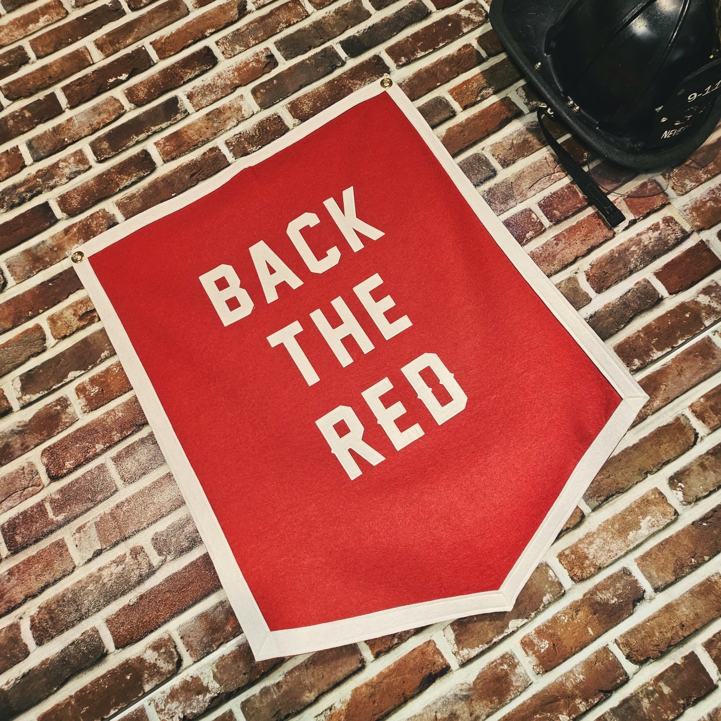 Back The Red Felt Banner