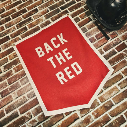 Back The Red Felt Banner