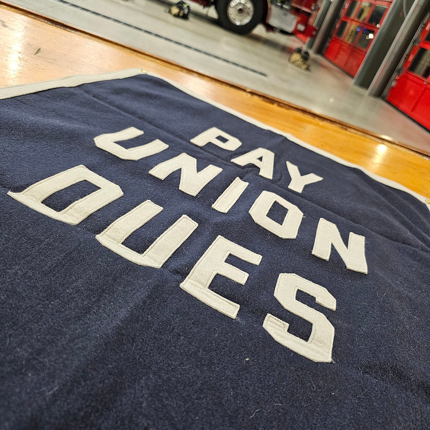 Pay Union Dues Felt Banner
